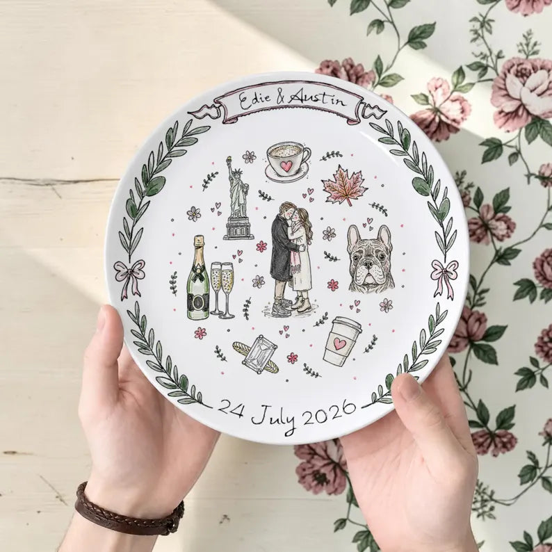 Personalized Porcelain Platter Plate-Wedding Gift for Newlyweds-Couple Gift-Romantic Whimsical Ceramic-Anniversary Gift 5ed320c2-9fb6-4965-a47d-f47392842616-dfsdff-2-.webp