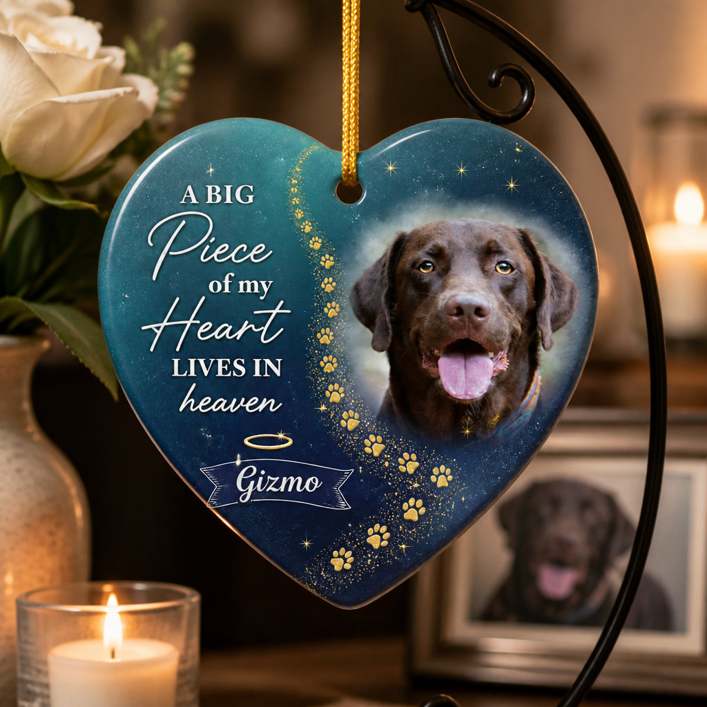 Pet Memorial Heart Ornament – A Big Piece of My Heart (Photo + Name) - Personalized Ornament 5ef2861f-68ca-4a84-8fa1-4d1e53649793.jpg