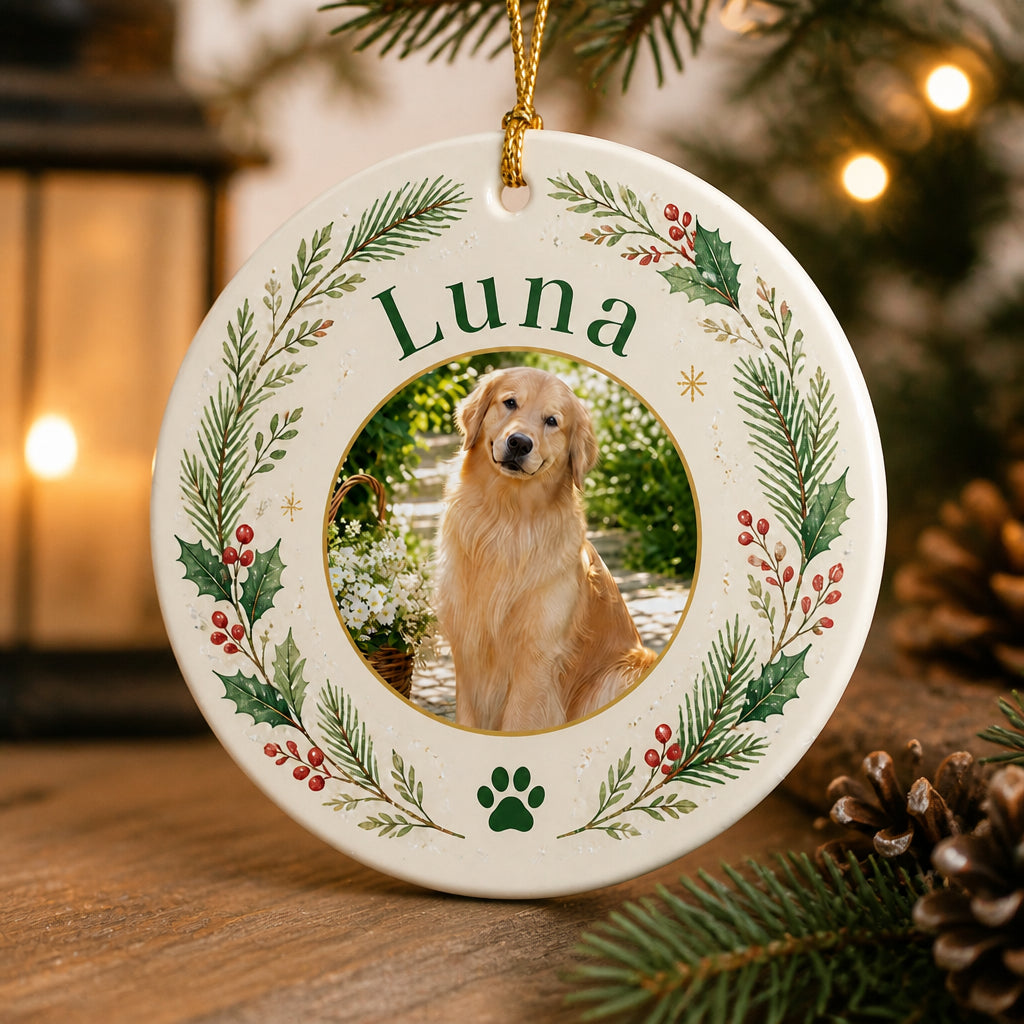 Custom Pet Photo + Name Wreath Ornament - Personalized Ornament 5f00f54c-a1f7-43cd-971d-f0458902dc49.jpg