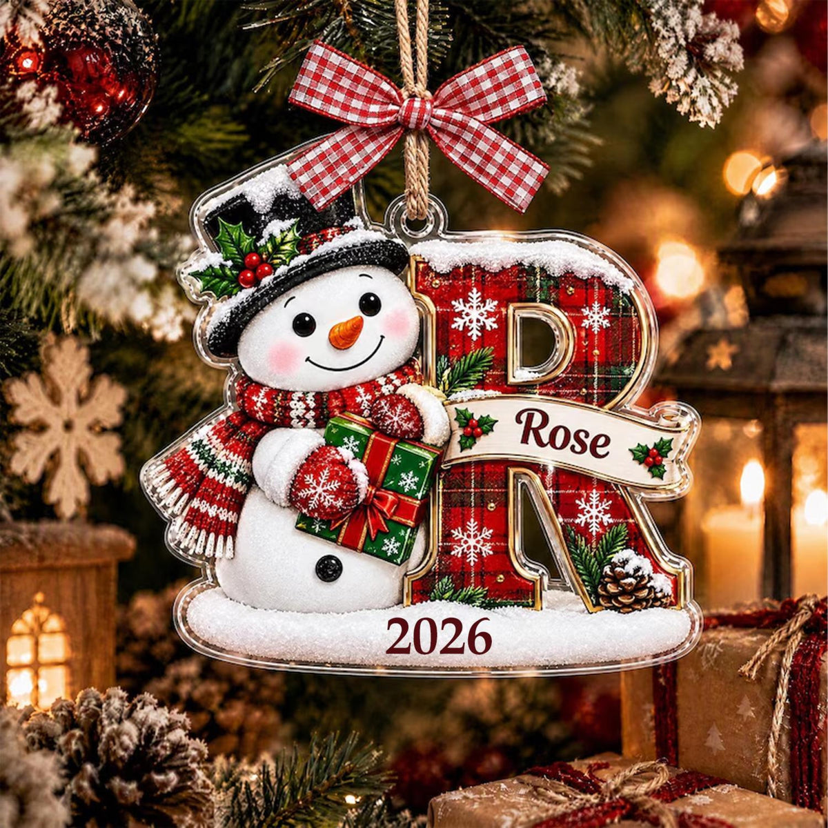 Personalized Snowman Initial Acrylic Christmas Ornament, Custom Name Alphabet Tree Decor, Kids Holiday Gift and Family Keepsake 5f1c552f-0ce9-49cc-ada6-791eb508cf22-1.jpg