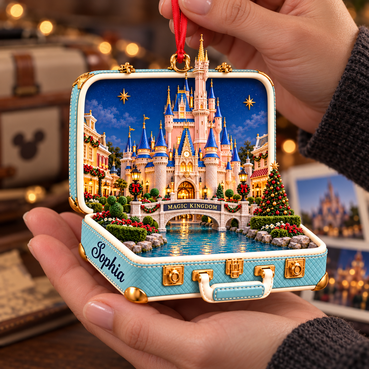Personalized Magic Kingdom Castle 3D Suitcase Christmas Ornament – Disney World Vacation Keepsake & Gift for Disney Fans 5f289f7d-578a-4edd-89c1-280eee1c7d5c-Handheld-Magic-Kingdom-suitcase-ornament-3.png