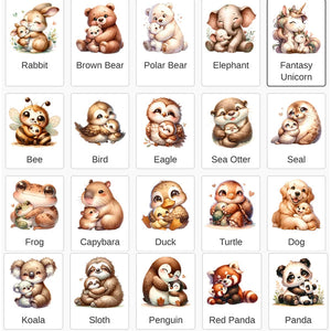 Personalized Heart Shape Acrylic Plaque | Custom Mom & Kid Names Cute Animal Design Desk Decor | 1st Mother's Day Birthday Gift