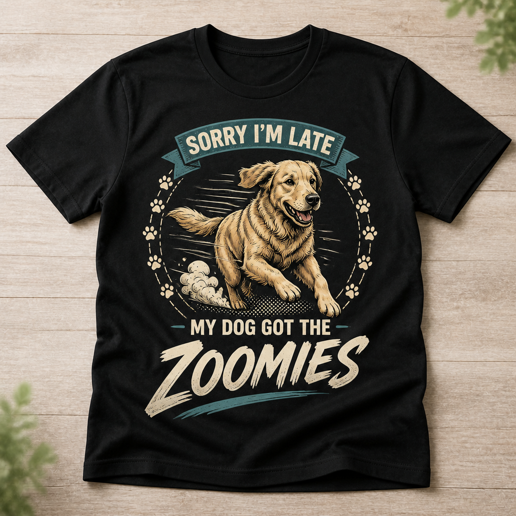Sorry I’m Late, My Dog Got the Zoomies — Custom Pet Photo T‑Shirt - Personalized T-shirt 5f59d4e5-e9a6-48da-bfd0-399cbf4dfeb1.png