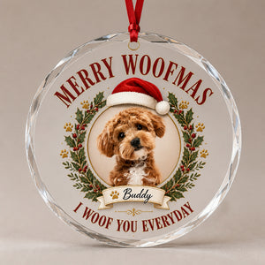 Merry Woofmas Pet Photo Crystal Ornament - Personalized Crystal Ornament 5f8362f2-e1d5-4ea7-b8c7-bd1593feced6.jpg