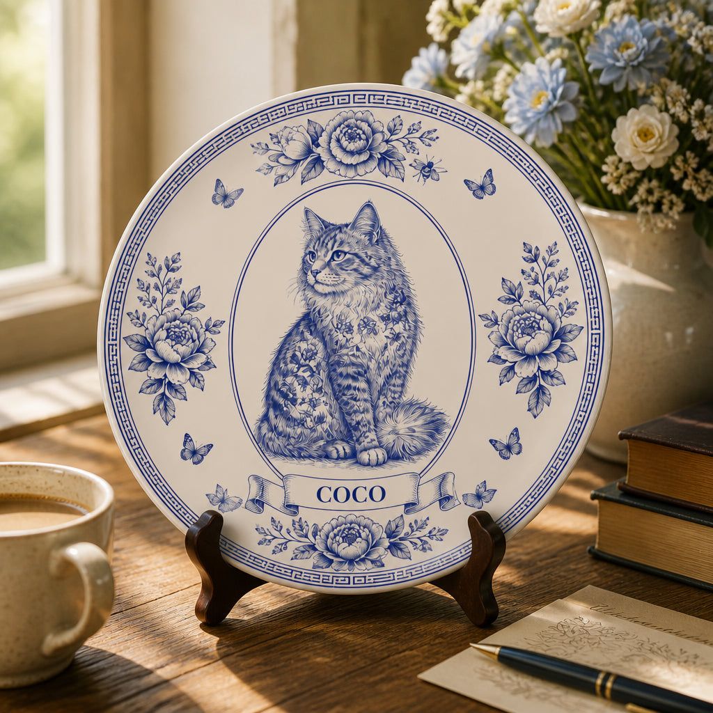 Cobalt Toile Cat Name Plate – Personalized - Personalized Personalized Ceramic Plate 5fa4a7eb-c647-4d4c-9b9a-5c7493b57ac3.jpg