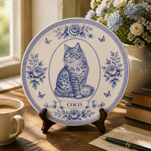 Cobalt Toile Cat Name Plate – Personalized - Personalized Personalized Ceramic Plate 5fa4a7eb-c647-4d4c-9b9a-5c7493b57ac3.jpg