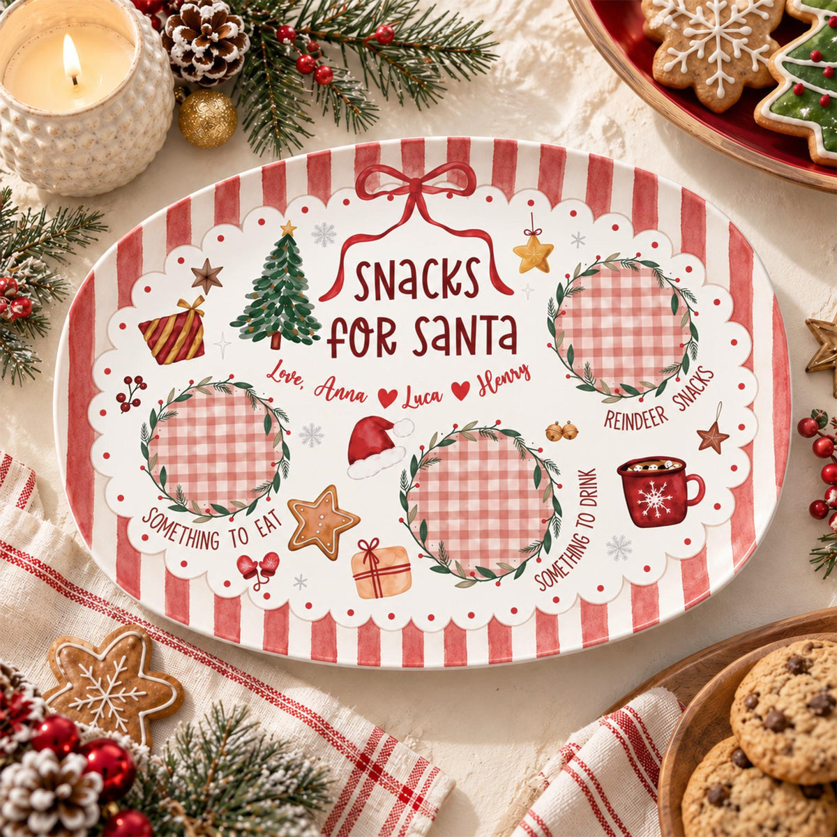 Custom Name Santa Cookie Plate, Cookies for Santa Platter, Personalized Holiday Christmas Plate for Family, Christmas Gift 5fa83a4d-f545-40b1-ba43-be191f02ab5a-7.jpg