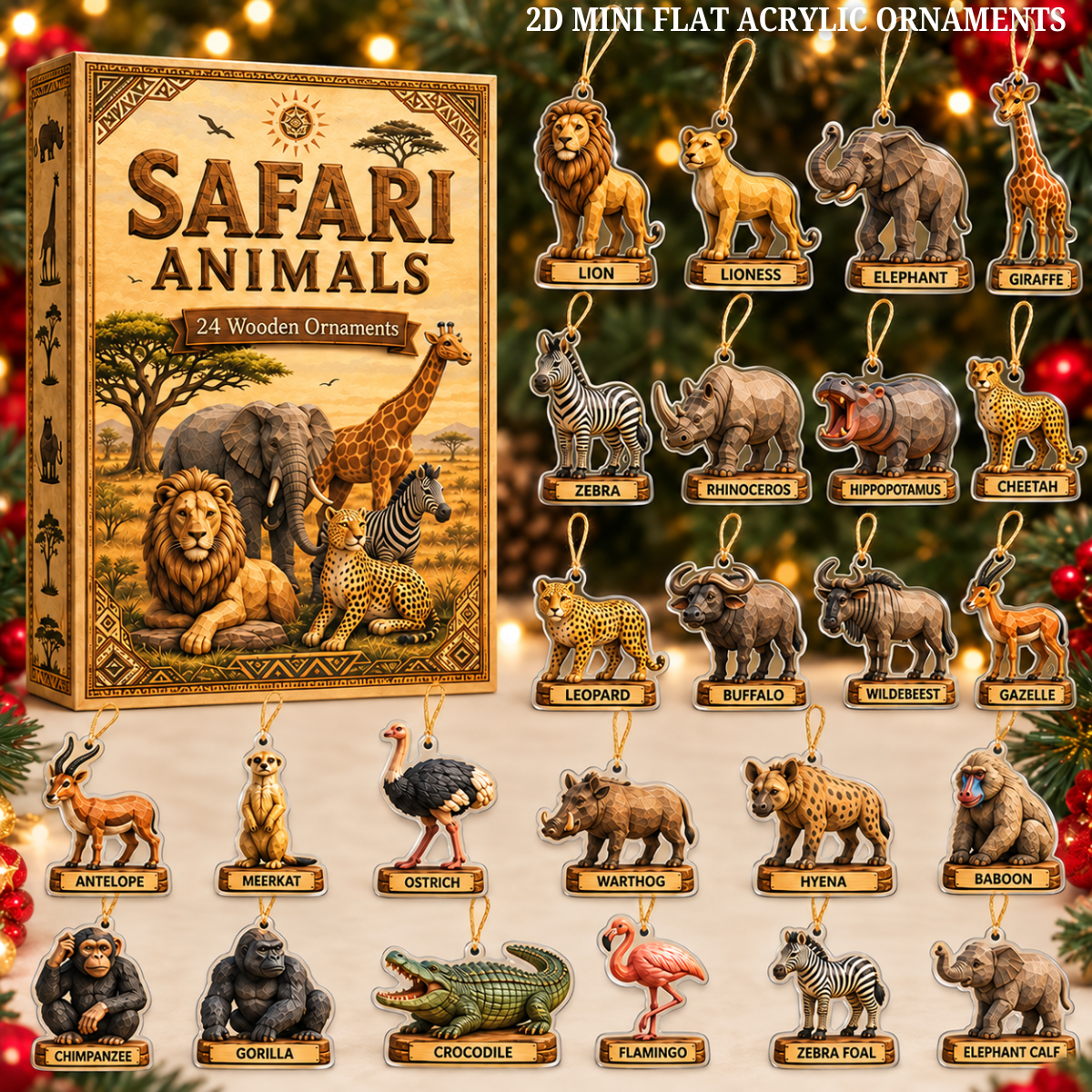Safari Animals Advent Calendar 2026 - 24-Day Festive Countdown, Wooden Charms Blind Box - Gift For Nature Lovers 5fadddb6-4095-4d7c-bd50-78b52a7832bb-safari-text.png