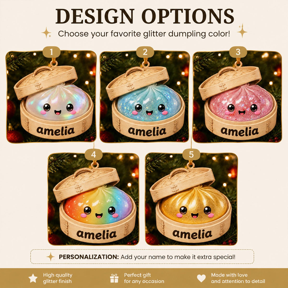 Personalized Glitter Dumpling Ornament, Acrylic Squishy Style Christmas Ornament, Custom Name Ornament, Kids Christmas Gift, Holiday Decor 5fb2975f-3ce6-4859-ba0d-87973a72f45c-2.jpg