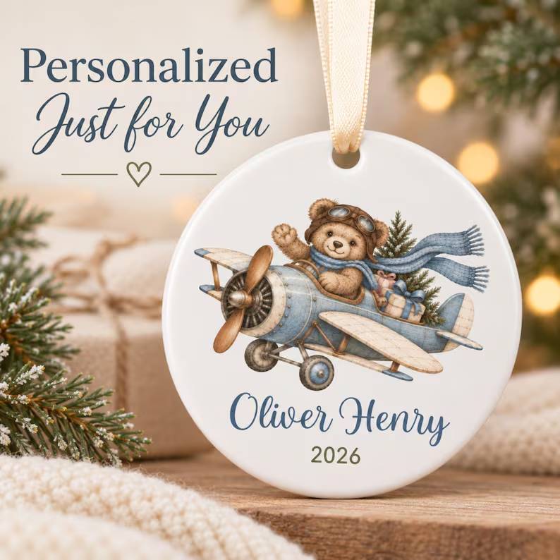 Personalized Airplane Christmas Ornament, Teddy Bear Pilot Ceramic Custom Name Keepsake, Future Pilot Aviation Gift for Airplane-Loving Kids 5fbca7b3-53d7-4bcc-ba11-10cfe11dd352-dfhyrt-1-.jpg