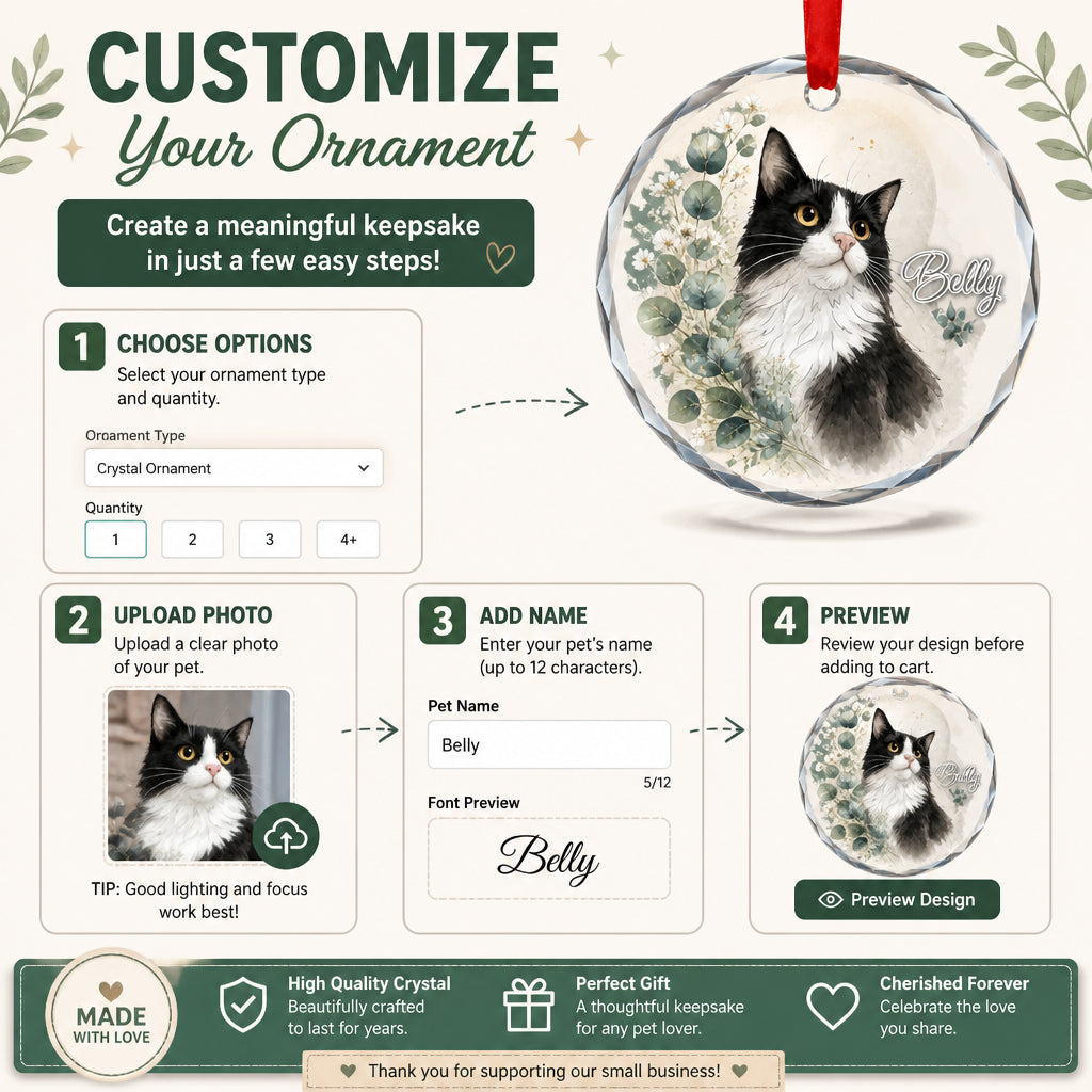Custom Cat Portrait Crystal Ornament with Botanical Wreath - Personalized Crystal Ornament 5fc1beda-e278-4d50-b488-e94ebaaaabf6.jpg
