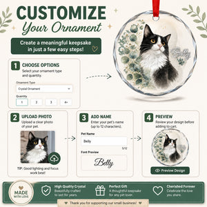 Custom Cat Portrait Crystal Ornament with Botanical Wreath - Personalized Crystal Ornament 5fc1beda-e278-4d50-b488-e94ebaaaabf6.jpg