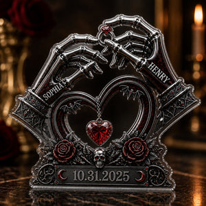 Gothic Skeleton Hands Couple Acrylic Plaque – Personalized Names & Date - Personalized Acrylic Plaque 5fc36c05-698f-4a4c-9545-9ceb3a76400c.jpg