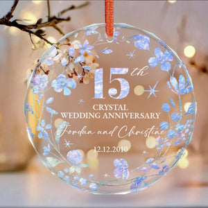 Personalized 15th Crystal Wedding Anniversary Ornament, Custom Engraved Gift, 15 Years Marriage Keepsake, Gift for Parents Husband Wife 5fd1b07f-d93a-4898-94cf-5e6f0ea8e561-2.jpg