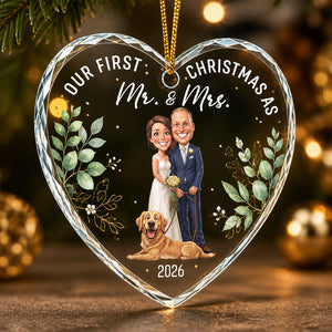Our First Christmas as Mr. & Mrs. – Custom Portrait Heart Acrylic Ornament - Personalized Transparent Acrylic Ornament 5fd39cc2-4050-49e0-9e22-d921d2b57ddf.jpg
