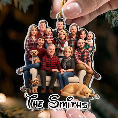 Cartoon Your Photo - Personalized  Acrylic Ornament - Christmas Gifts For Family, Friends 5ff02463-34a0-4de0-8151-2395fd5ee590-cartoon-your-photo-for-family-kids-grandkids-christmas-gifts-personalized-ornament-2.jpg