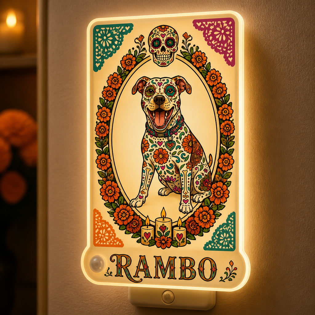Custom Sugar Skull Pet Night Light – Photo-to-Art with Name - Personalized Acrylic Night Light 5ff275f3-a799-42ac-879c-cf0bc16dc1f0.jpg