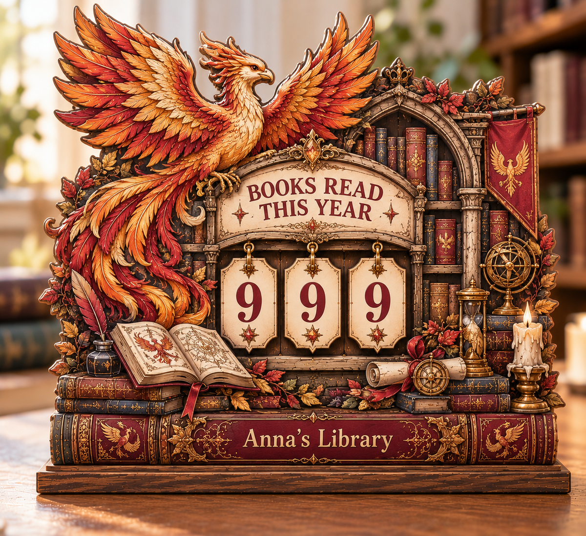 Personalized Phoenix Wooden Book Tracker – Custom Name & Reading Count, Fantasy Phoenix Bookshelf Decor, Book Lover Gift, Reading Challenge Tracker 5ff99509-7865-4077-b742-c5c6a92d9429-Image-Oct-23-2026-02_07_51-PM.png