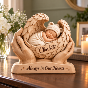 Personalized Baby Memorial Keepsake with Custom Name – Angel Wings Remembrance Gift for Infant Loss, Always in Our Hearts 5ffa1165-37f4-4301-935a-d8c28974a4df-Charlotte-Memorial-Keepsake-on-Walnut-Console-1.png