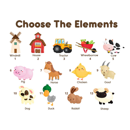 Farm Animal Name Puzzle with Pegs, Wooden Busy Board, 1st Birthday Gift for Kids, Baby Shower Gift, Nursery Decor, Wood Toy for One Year Old