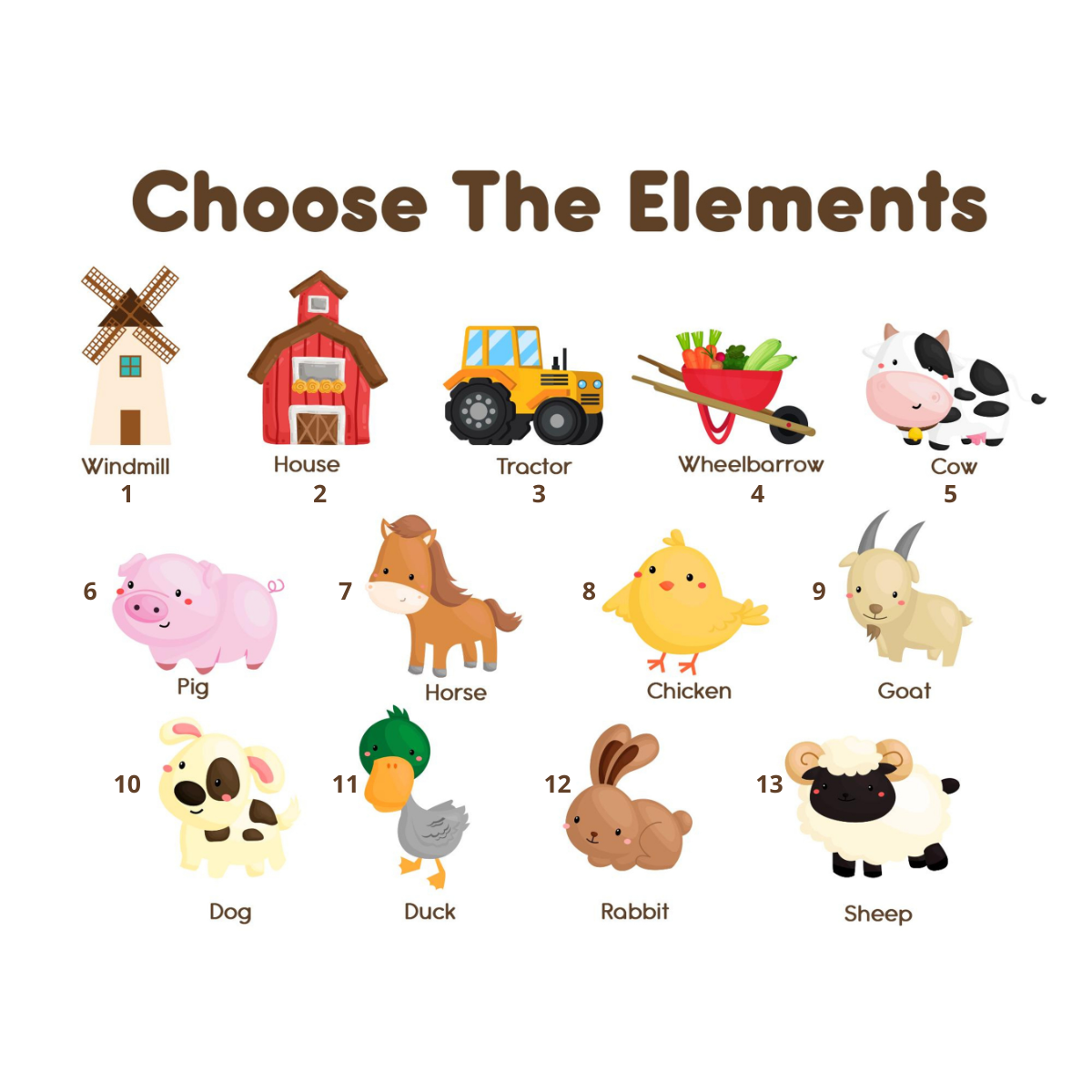 Farm Animal Name Puzzle with Pegs, Wooden Busy Board, 1st Birthday Gift for Kids, Baby Shower Gift, Nursery Decor, Wood Toy for One Year Old