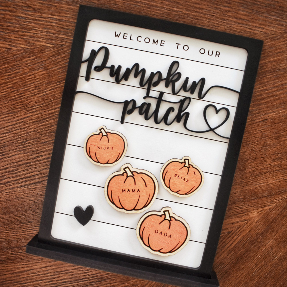 Welcome To Our Pumpkin Patch - Personalized Wood Sign - Halloween Gift For Family