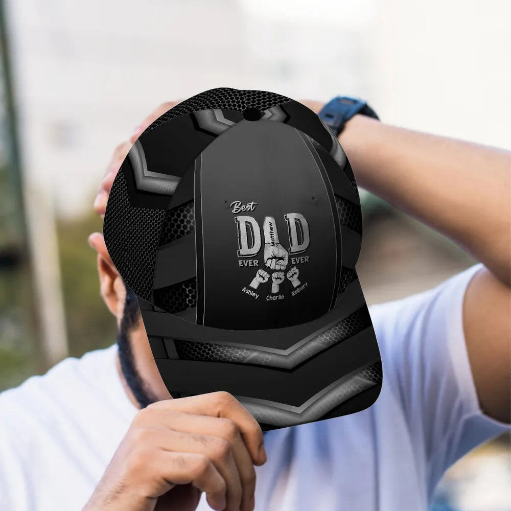 Best Dad Ever Fist Bump - Personalized Classic Cap - Gift For Father, Father's Day