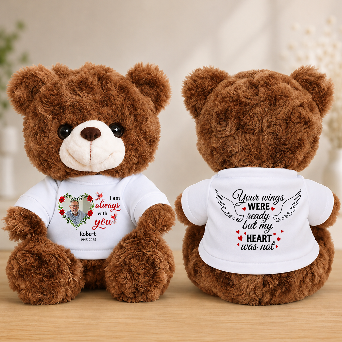 I Am Always With You Cardinal - Memorial Personalized Teddy Bear