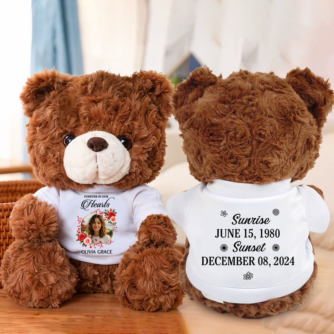 Forever In Our Hearts Sunrise Sunset - Never Forgotten Memorial Teddy Bear