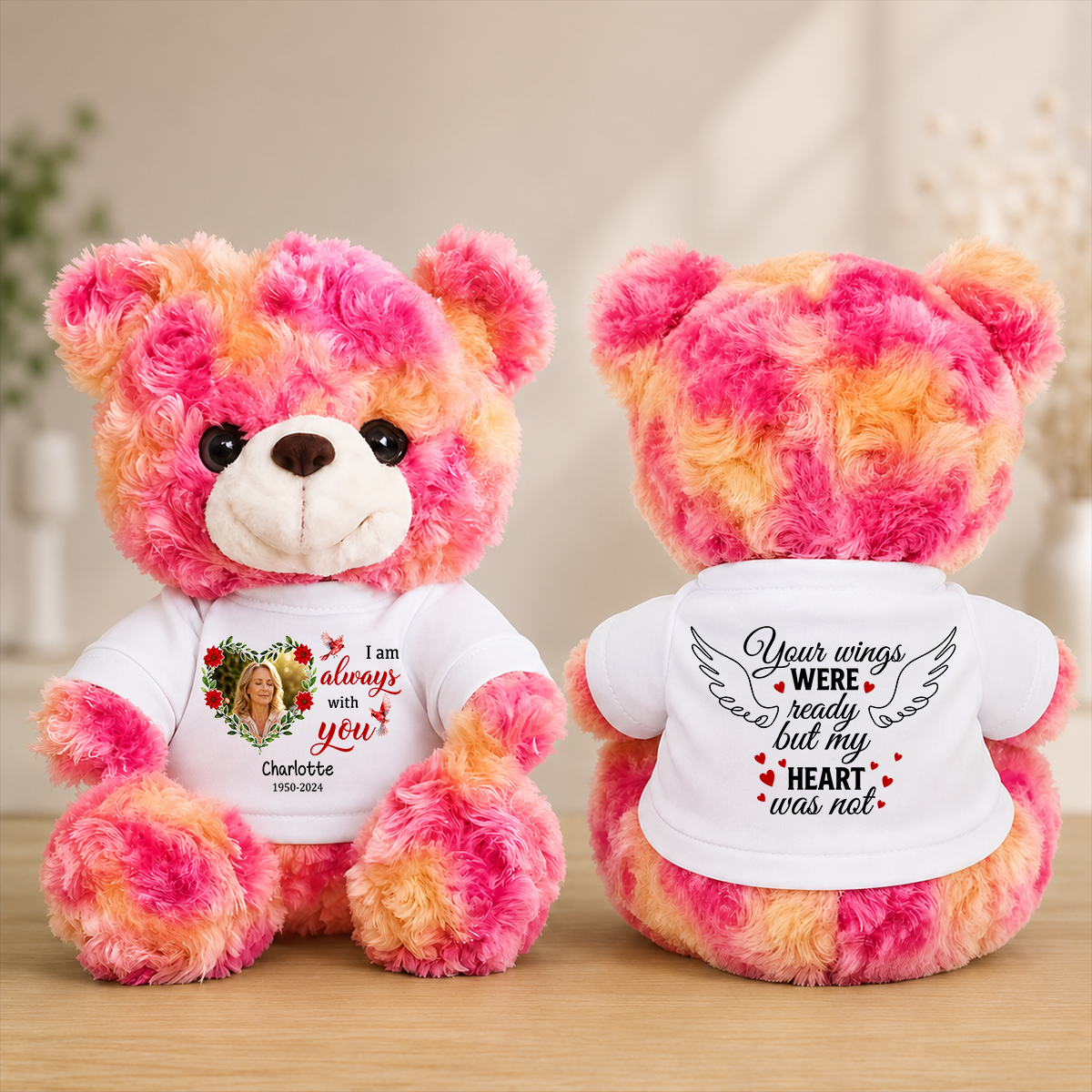 I Am Always With You Cardinal - Memorial Personalized Teddy Bear