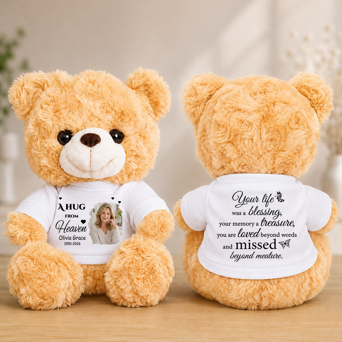 Your Life Was A Blessing - Never Forgotten Memorial Teddy Bear