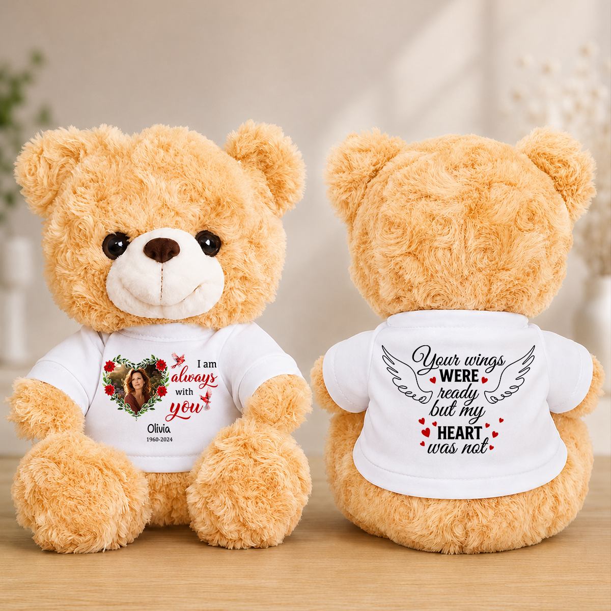 I Am Always With You Cardinal - Memorial Personalized Teddy Bear