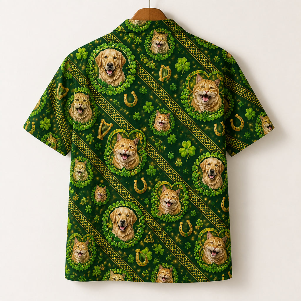 Custom St. Patrick's Day Pet Photo Hawaiian Shirt – Shamrocks & Gold - Personalized Hawaiian Shirt 60070be3-1212-451b-bd63-e73a0adbe5eb.jpg