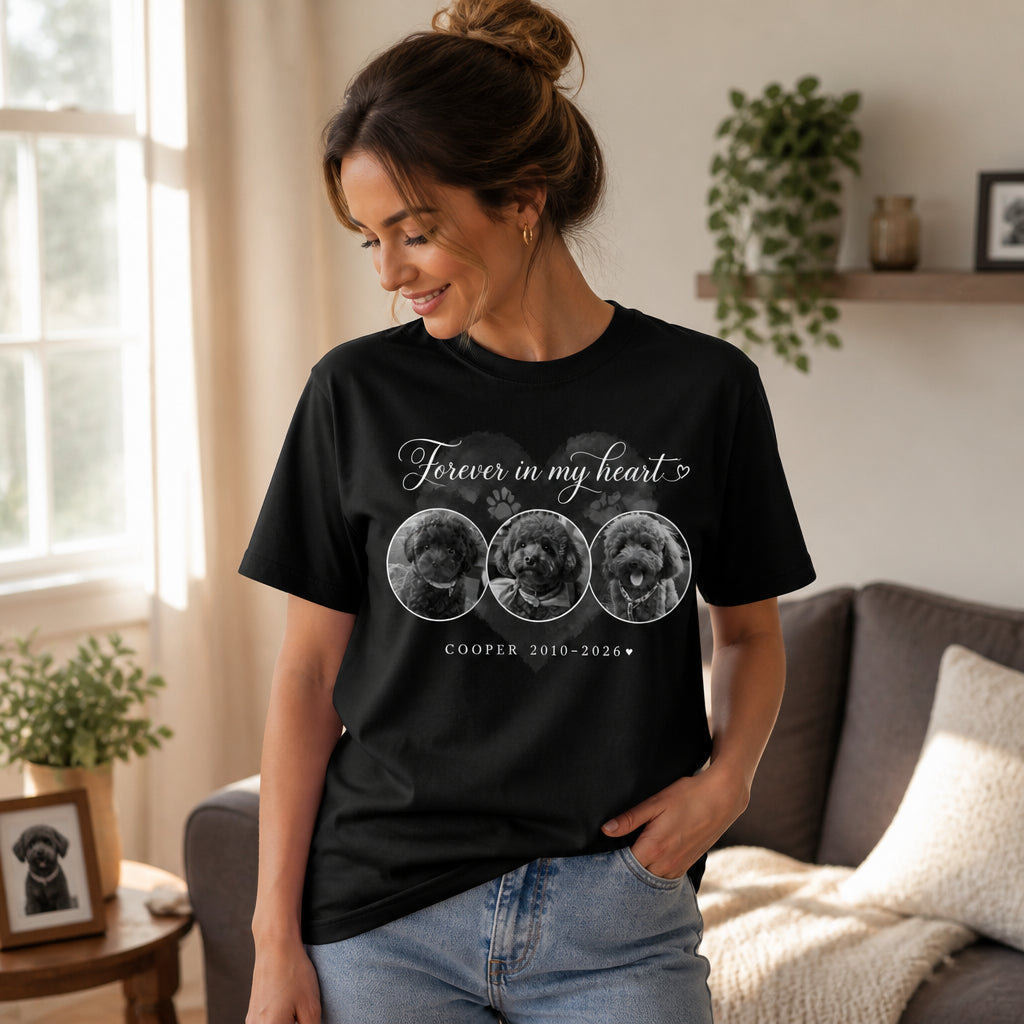 Forever In My Heart Pet Memorial Photo Tee (3 Photos) - Personalized T-shirt 601080f2-9414-4df6-9523-157782e77ae7.jpg