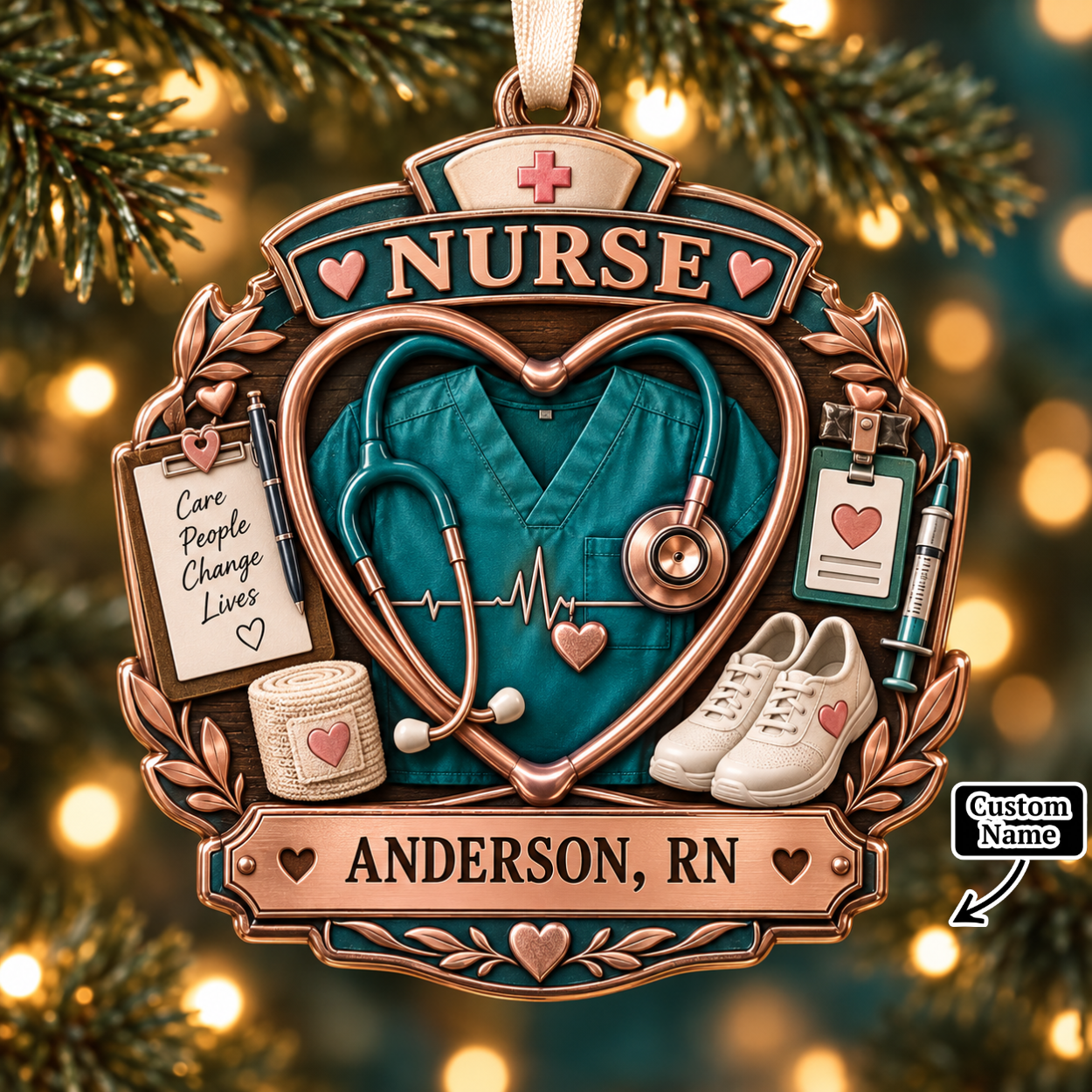 Personalized Nurse Heart Stethoscope Christmas Ornament - Custom Name RN LPN CNA Medical Decor 60233907-8de0-41fc-94f9-e03e8b10d23b-mockup-annotated-1790147106043.png