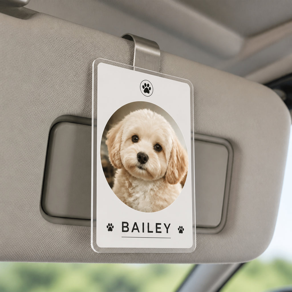 Custom Pet Photo Car Visor Clip – Name & Paw Print - Personalized Car Visor Clip 603ec212-8229-4c2e-a1e2-74f88c03d2b0.jpg