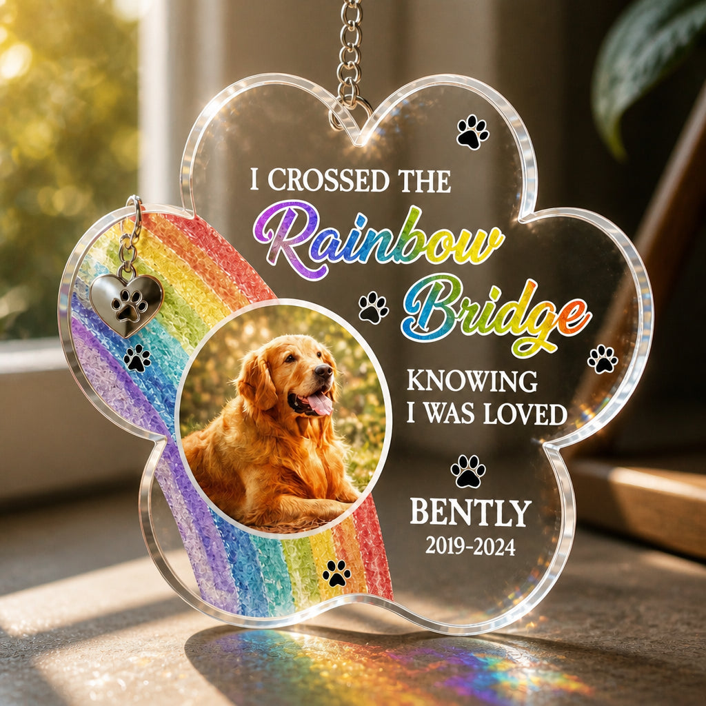 Rainbow Bridge Paw Acrylic Plaque – Pet Photo, Name & Years - Personalized 1 Layered Suncatcher with Charm 606bc784-1a30-405c-af4d-e0f11080fb3e.jpg