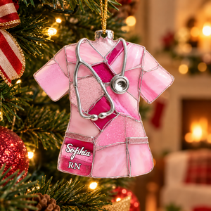 Sea Glass Nurse Scrub - Personalized 3D Ornament 607200c5-cb85-470d-a01c-71bdbfc4ee96-image-1-.png