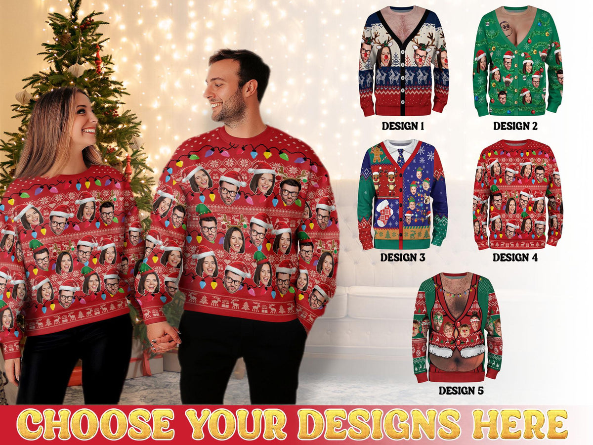 Personalized Face Pattern Ugly Christmas Sweater | Custom Festive Red Holiday Sweatshirt 6074a3d4-167a-4dbc-a96d-b107c184111e-3.jpg