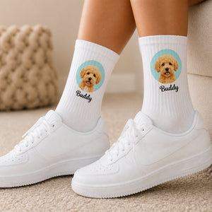 Custom Pet Portrait Name Crew Socks - Personalized Socks - All over printed 60843f9b-d2e1-465a-a698-bd51de2c863e.jpg