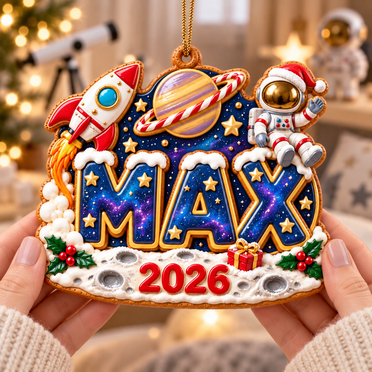 Personalized Space Christmas Ornament 2026 – Custom Name with Astronaut, Rocket and Planet, Holiday Keepsake Gift for Kids and Space Lovers 6099b145-60d4-494b-bd5a-ed7e5f94a0ae-MAX-galaxy-Christmas-ornament-1.png