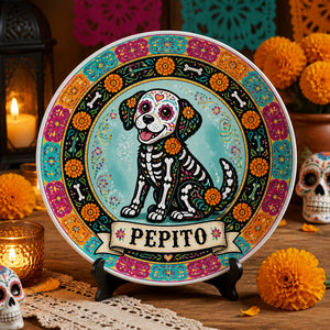Día de los Muertos Dog Name Ceramic Plate - Personalized Personalized Ceramic Plate 609e936e-27be-432a-be9e-6ed74627164b.jpg