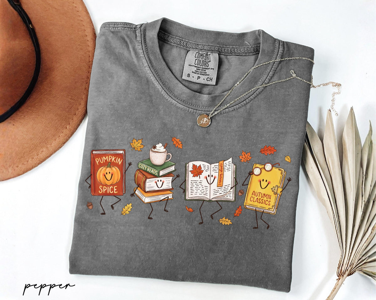 Comfort Colors Fall Book Doodle Characters Shirt, Cozy Autumn Reading Tee, Book Lover Gift, Thanksgiving Pumpkin Shirt, Fall Season Shirt 60ab55c7-6227-4b95-8c44-bc90b3b62fe4-5.jpg
