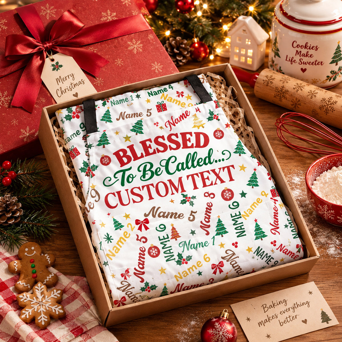 Blessed To Be Called Grandma Mom - Personalized Apron 60f548e4-eada-4cef-b586-f8f7cc792963-Banner-4.jpg
