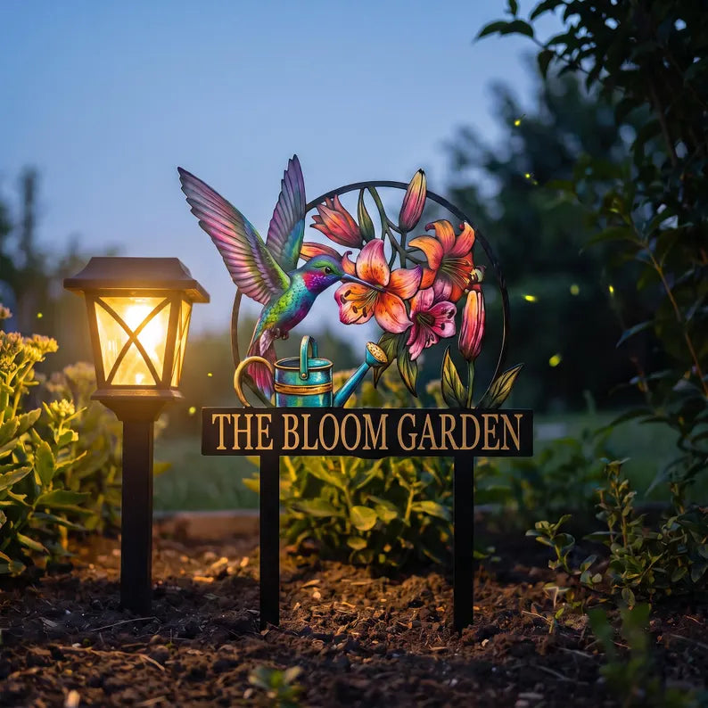 Personalized Garden Name Sign, Custom Family Yard Stake, Hummingbird Metal Garden Art, Floral Outdoor Decor 60fb5476-56aa-4a28-9ff6-9d6fc500c55a-dfgerre-3-.webp
