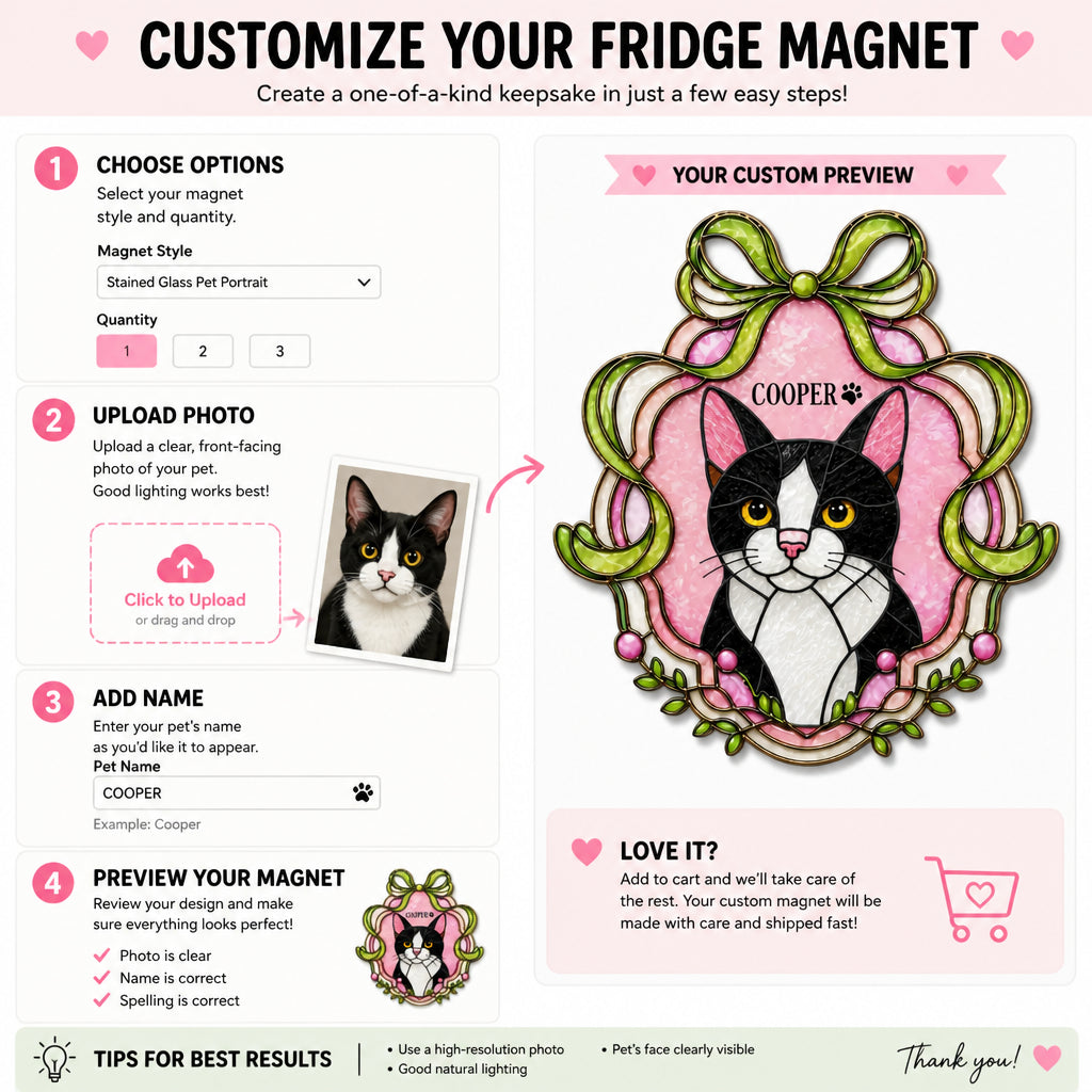 Personalized Stained-Glass Cat Magnet – Custom Pet Name - Personalized Custom Shape Fridge Magnet 60fe3da4-9999-43dc-9303-40e0d8c4c811.jpg