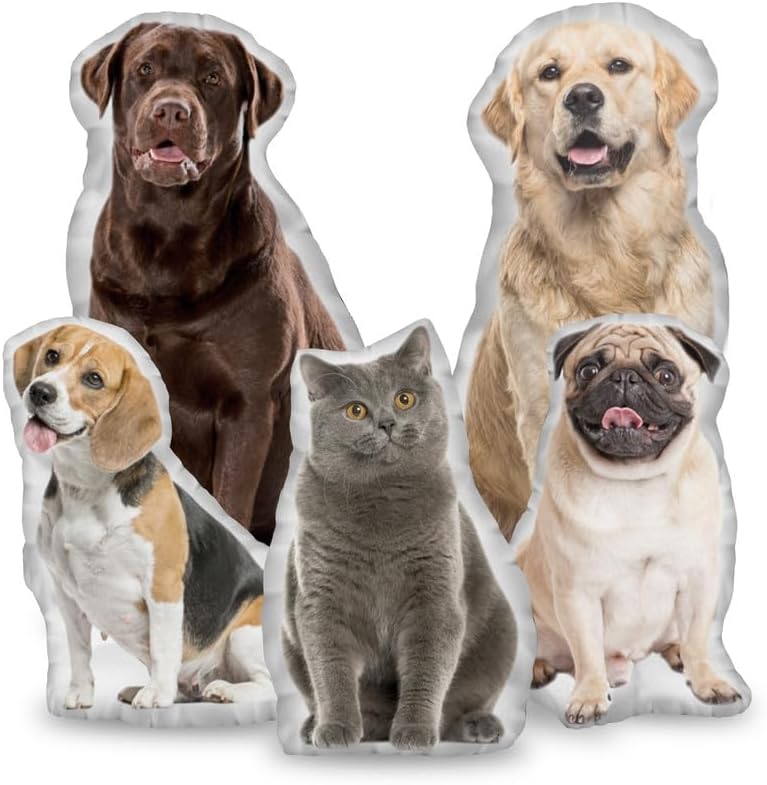 Custom Pet Pillow with Photo - Personalized Dog Cat Shaped Pillow - Personlized Pet Memorial Gifts for Loss of Dog - Bereavement Gift for Dog Lover - Dog Dad