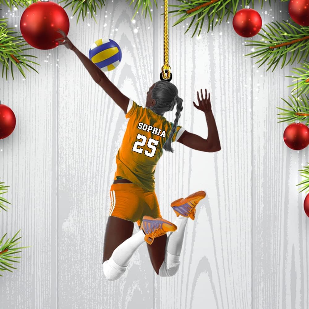 Personalized Volleyball Player Acrylic Shape Flat Ornament - Gifts for Volleyball Lovers, Players, Friends - Christmas Tree Decor