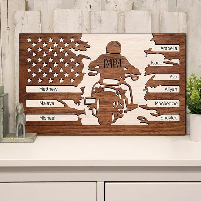 Personalized gifts for Dad Papa Biker, Motorcycle Papa gifts, Fathers Papa plaque, Biker Papa sign, Fathers day motorcycle gift, Papa gifts for christmas decor, Gifts for bikers gift