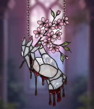 Gothic Bloody Rose Hand Acrylic Suncatcher - Faux Stained Glass Window Hanging, Gothic Vampire Decor, Unique Gift For Dark Romance Lovers 6102e1d7-d835-41cb-84b7-8dd89a281fad-fghrft-4-.webp